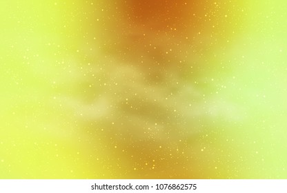 Light Green, Yellow vector texture with milky way stars. Blurred decorative design in simple style with galaxy stars. Template for cosmic backgrounds.