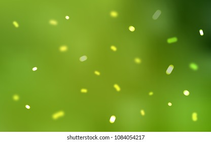 Light Green, Yellow vector texture with colored snowflakes. Modern geometrical abstract illustration with crystals of ice. The pattern can be used for year new  websites.