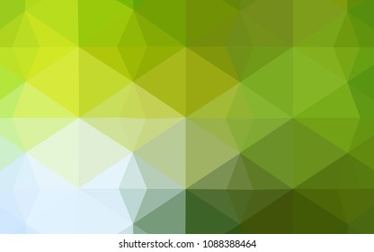 Light Green, Yellow vector texture with gradient triangles. Polygonal abstract illustration with gradient. The template for cell phone's backgrounds.