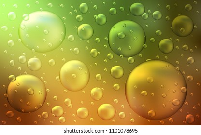 Light Green, Yellow vector texture with disks. Glitter abstract illustration with blurred drops of rain. Beautiful design for your business natural advert.