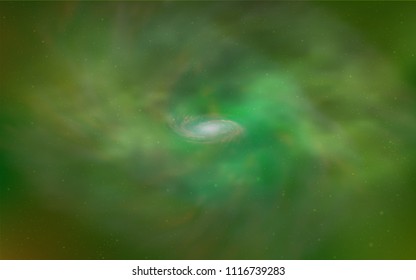 Light Green, Yellow vector texture with milky way stars. Shining illustration with sky stars on abstract template. Pattern for astronomy websites.