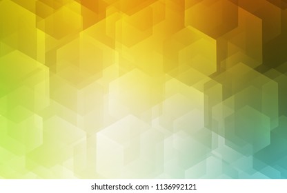 Light Green, Yellow vector texture with colorful hexagons. Abstract illustration with colorful hexagons. Pattern for ads, leaflets.