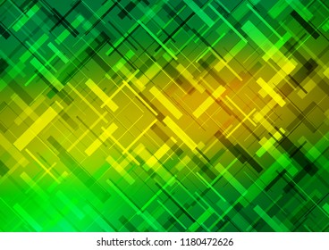 Light Green, Yellow vector texture with colored lines. Lines on blurred abstract background with gradient. The pattern can be used for busines ad, booklets, leaflets