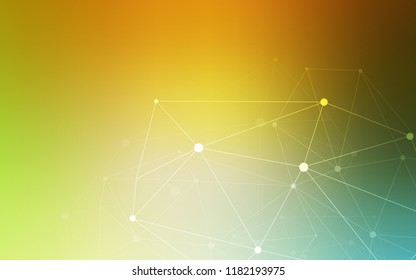 Light Green, Yellow vector texture with disks, lines. Colorful illustration with circles and lines in futuristic style. New design for ad, poster, banner of your website.