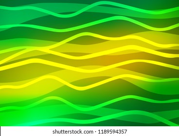 Light Green, Yellow vector texture with colored lines. Lines on blurred abstract background with gradient. The pattern can be used as ads, poster, banner for commercial.