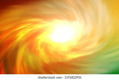 Light Green, Yellow vector texture with milky way stars. Space stars on blurred abstract background with gradient. Best design for your ad, poster, banner.