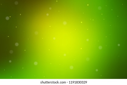 Light Green, Yellow vector texture with disks. Beautiful colored illustration with blurred circles in nature style. New design for ad, poster, banner of your website.