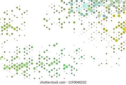 Light Green, Yellow vector texture with disks. Blurred bubbles on abstract backdrop with colorful gradient. Template for your brand book.