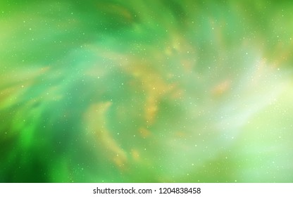 Light Green, Yellow vector texture with milky way stars. Modern abstract illustration with Big Dipper stars. Best design for your ad, poster, banner.