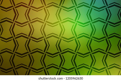 Light Green, Yellow vector texture with colored lines. Shining colored illustration with sharp stripes. Pattern for your busines websites.