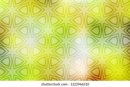 Light Green, Yellow vector texture with beautiful stars. Modern geometrical abstract illustration with stars. Pattern for wrapping gifts.