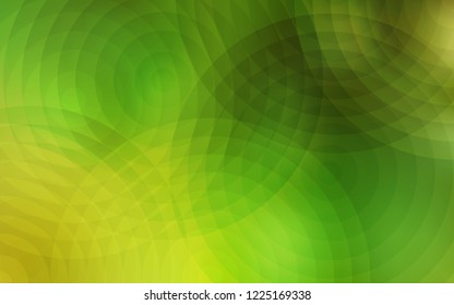 Light Green, Yellow vector texture with disks. Blurred decorative design in abstract style with bubbles. Pattern can be used for beautiful websites.