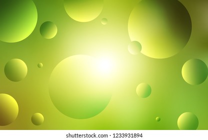 Light Green, Yellow vector texture with disks. Modern abstract illustration with colorful water drops. New design for ad, poster, banner of your website.