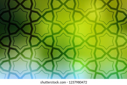 Light Green, Yellow vector texture with beautiful stars. Shining colored illustration with stars. Pattern for websites, landing pages.
