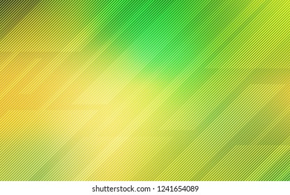 Light Green, Yellow vector texture with colored lines. Decorative shining illustration with lines on abstract template. The pattern for ad, booklets, leaflets.