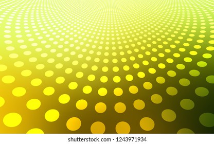Light Green, Yellow vector texture with disks. Abstract illustration with colored bubbles in nature style. Beautiful design for your business advert.