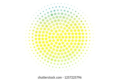 Light Green, Yellow vector texture with beautiful stars. Shining colored illustration with stars. The template can be used as a background.