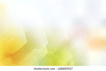 Light Green, Yellow vector texture with colorful hexagons. Illustration of colored hexagons on white surface. New design for website's poster, banner.