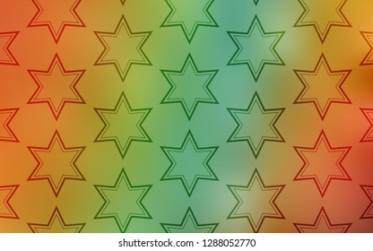 Light Green, Yellow vector texture with beautiful stars. Blurred decorative design in simple style with stars. Smart design for your business advert.