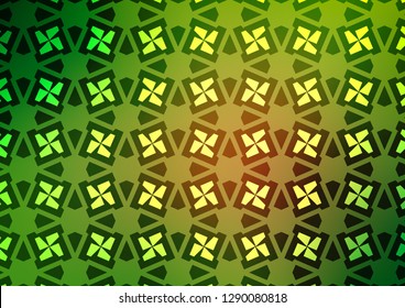 Light Green, Yellow vector texture in poly style with cubes. Glitter abstract illustration with squares, lines. Smart design for your business advert.