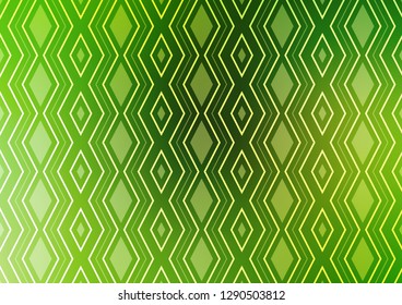 Light Green, Yellow vector texture with lines, rhombuses. Shining colorful illustration with lines, rectangles. Best design for your ad, poster, banner.