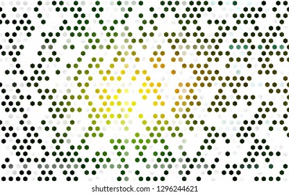 Light Green, Yellow vector texture with colorful hexagons. Colorful hexagons on white backdrop. Pattern can for your ad, booklets.