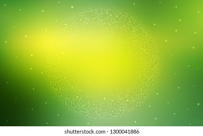 Light Green, Yellow vector texture with milky way stars. Modern abstract illustration with Big Dipper stars. Pattern for astronomy websites.