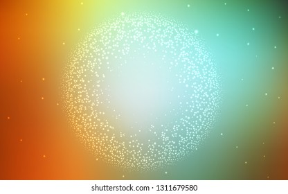 Light Green, Yellow vector texture with milky way stars. Glitter abstract illustration with colorful cosmic stars. Smart design for your business advert.