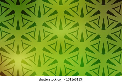 Light Green, Yellow vector texture with triangular style. Glitter abstract illustration with triangular shapes. Template for wallpapers.