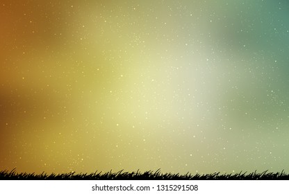 Light Green, Yellow vector texture with milky way stars. Blurred decorative design in simple style with galaxy stars. Pattern for astrology websites.