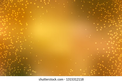 Light Green, Yellow vector texture with milky way stars. Shining illustration with sky stars on abstract template. Smart design for your business advert.
