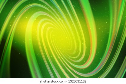 Light Green, Yellow vector texture with milky way stars. Glitter abstract illustration with colorful cosmic stars. Pattern for futuristic ad, booklets.