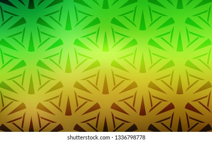 Light Green, Yellow vector texture with triangular style. Decorative design in abstract style with triangles. Modern template for landing page.