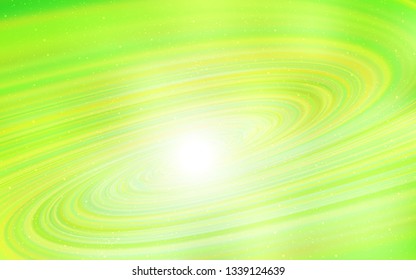 Light Green, Yellow vector texture with milky way stars. Shining colored illustration with bright astronomical stars. Smart design for your business advert.