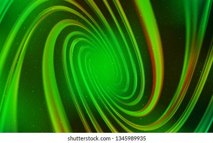 Light Green, Yellow vector texture with milky way stars. Shining illustration with sky stars on abstract template. Pattern for astrology websites.