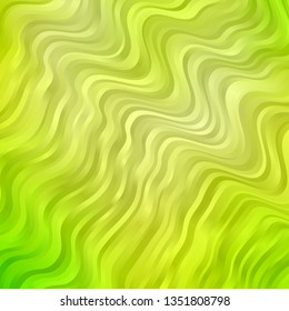 Light Green, Yellow vector texture with wry lines. Abstract illustration with bandy gradient lines. Best design for your posters, banners.