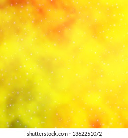 Light Green, Yellow vector texture with beautiful stars. Colorful illustration with abstract gradient stars. Design for your business promotion.