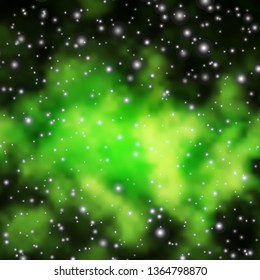 Light Green, Yellow vector texture with beautiful stars. Colorful illustration with abstract gradient stars. Pattern for new year ad, booklets.