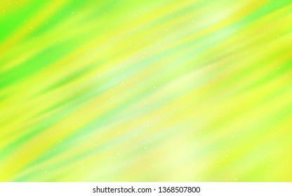 Light Green, Yellow vector texture with milky way stars. Blurred decorative design in simple style with galaxy stars. Pattern for astrology websites.