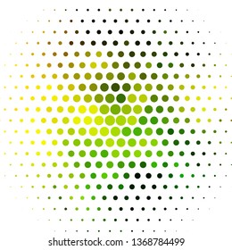 Light Green, Yellow vector texture with circles. Glitter abstract illustration with colorful drops. Design for your commercials.