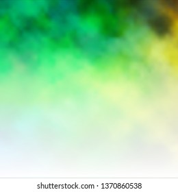 Light Green, Yellow vector texture with cloudy sky. Abstract illustration with colorful gradient clouds. Template for websites.