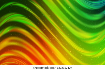 Light Green, Yellow vector texture with milky way stars. Blurred decorative design in simple style with galaxy stars. Pattern for astronomy websites.