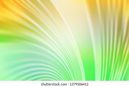 Light Green, Yellow vector texture with curved lines. Geometric illustration in abstract style with gradient.  Abstract design for your web site.