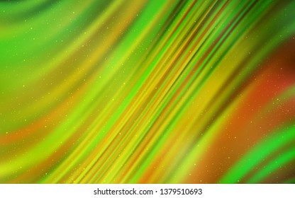 Light Green, Yellow vector texture with milky way stars. Blurred decorative design in simple style with galaxy stars. Pattern for astrology websites.