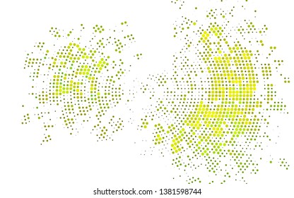 Light Green, Yellow vector texture with disks. Glitter abstract illustration with blurred drops of rain. Pattern of water, rain drops.