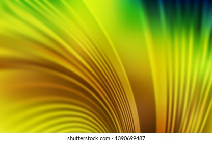 Light Green, Yellow vector texture with bent lines. Brand new colorful illustration in simple style. The best colorful design for your business.