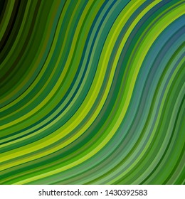 Light Green, Yellow vector texture with circular arc. Illustration in abstract style with gradient curved.  Template for your UI design.
