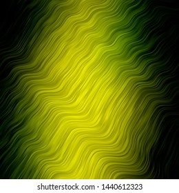 Light Green, Yellow vector texture with wry lines. Colorful geometric sample with gradient curves.  Pattern for commercials, ads.