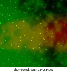 Light Green, Yellow vector texture with beautiful stars. Modern geometric abstract illustration with stars. Best design for your ad, poster, banner.