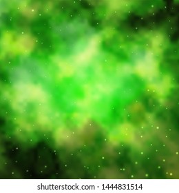 Light Green, Yellow vector texture with beautiful stars. Colorful illustration in abstract style with gradient stars. Pattern for websites, landing pages.